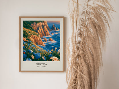 Sintra Matte Border Poster | Portugal Destination Print Travel Wall Art — styled in a modern interior