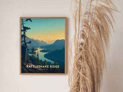Rattlesnake Ridge Trail Poster | Pacific Northwest Hike Wall Art
