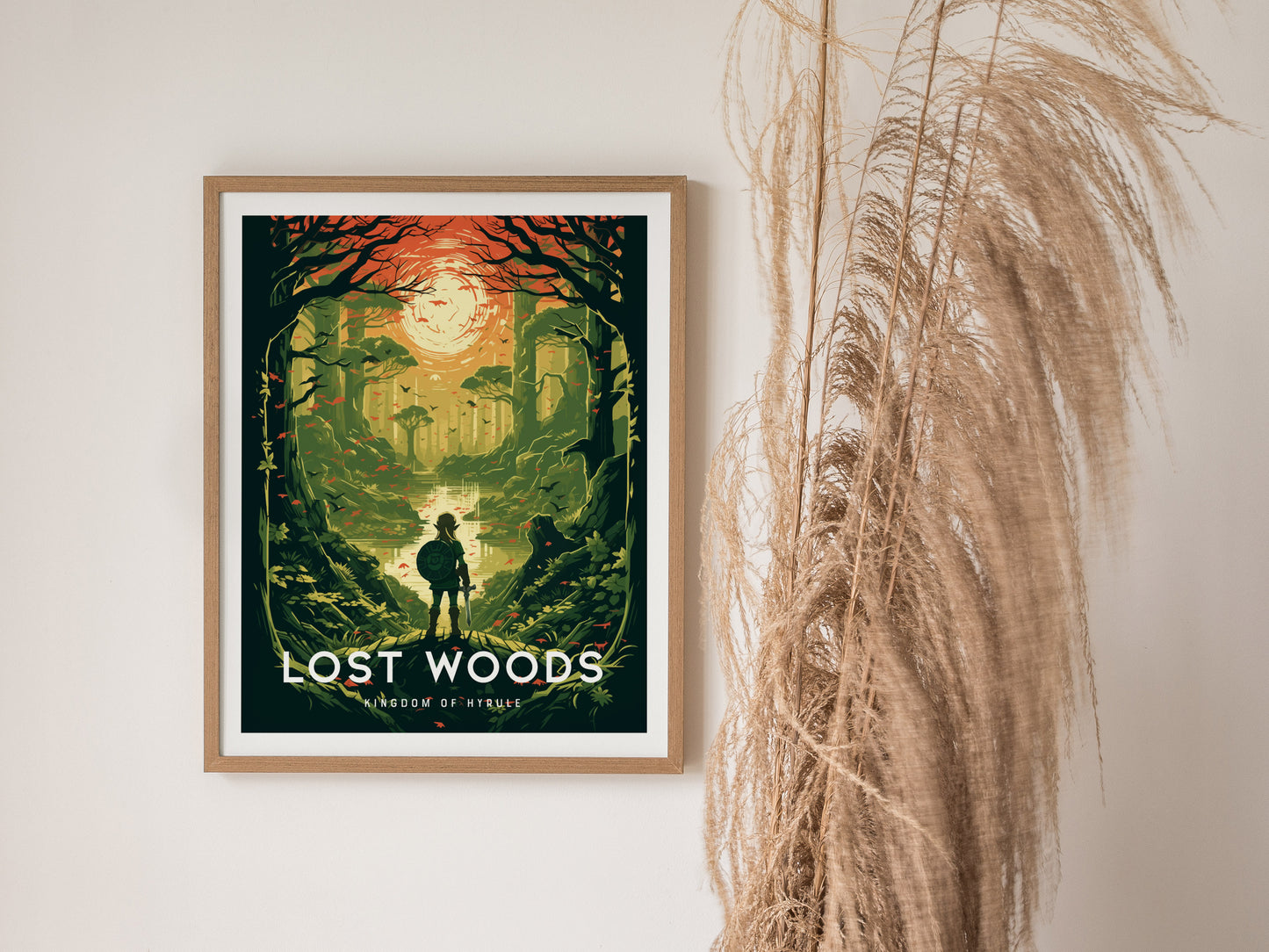 Zelda Lost Woods Poster | BOTW Fan Art Print | Mystical Hyrule Wall Decor | Framed or Unframed