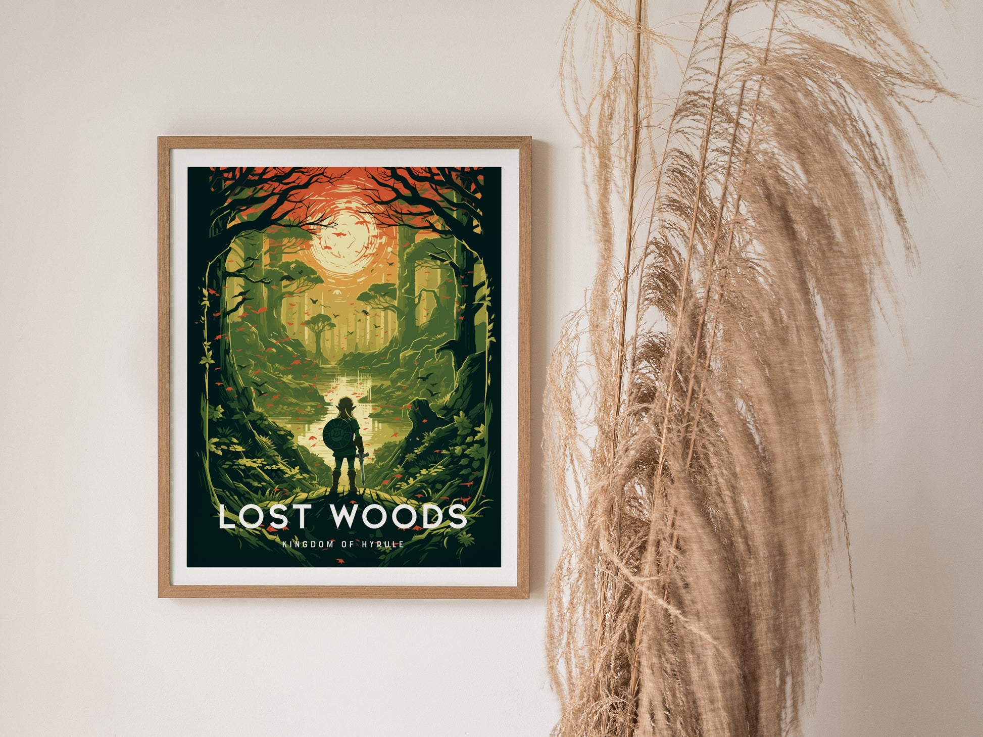 Zelda Lost Woods Poster | BOTW Fan Art Print | Mystical Hyrule Wall Decor | Framed or Unframed