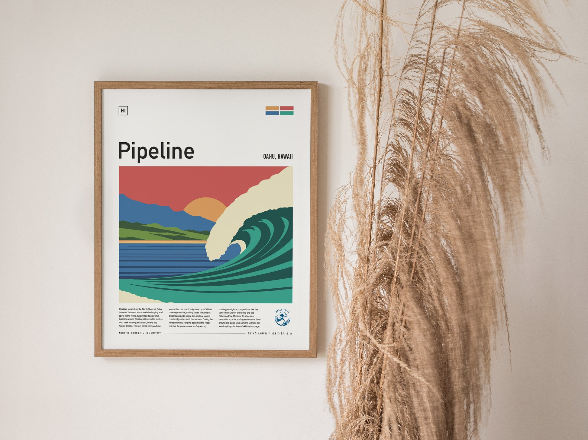 Pipeline Poster | Banzai Pipe North Shore | Oahu Hawaii Surf Spot