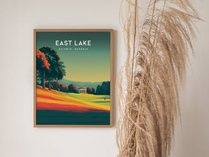 East Lake Golf Club, Atlanta, Georgia Poster | Iconic Fairways & Clubhouse Wall Art — styled in a modern interior