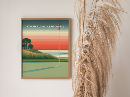 Kiawah Island Ocean Course, South Carolina Poster | Links Poster & Golfer Gift Wall Art — styled in a modern interior
