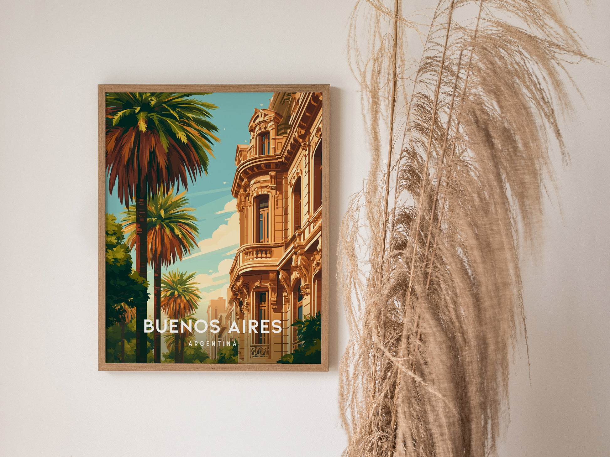 Buenos Aires, Argentina Poster | Tango & Colorful Streets Wall Art — styled in a modern interior
