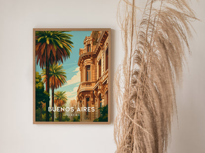 Buenos Aires, Argentina Poster | Tango & Colorful Streets Wall Art — styled in a modern interior