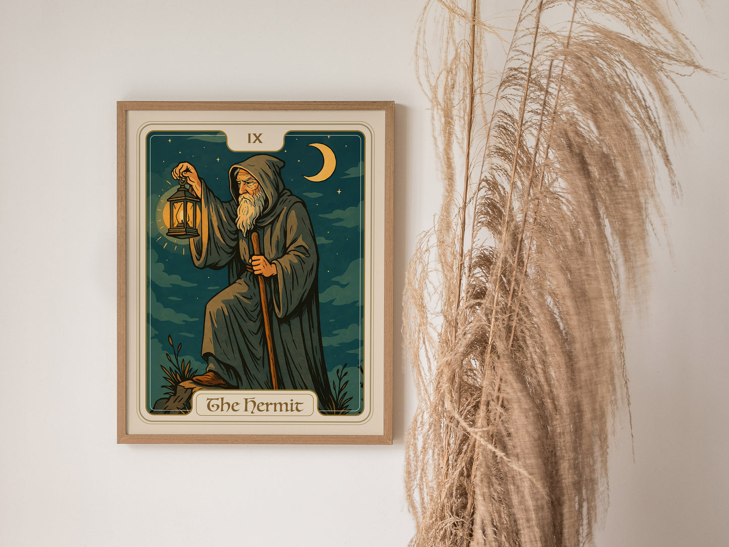 The Hermit Tarot Poster | Major Arcana Card IX Inner Wisdom Wall Art