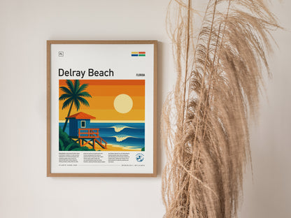 Delray Beach Surf Spot Poster | South Florida Surfing Wall Art | Framed or Unframed
