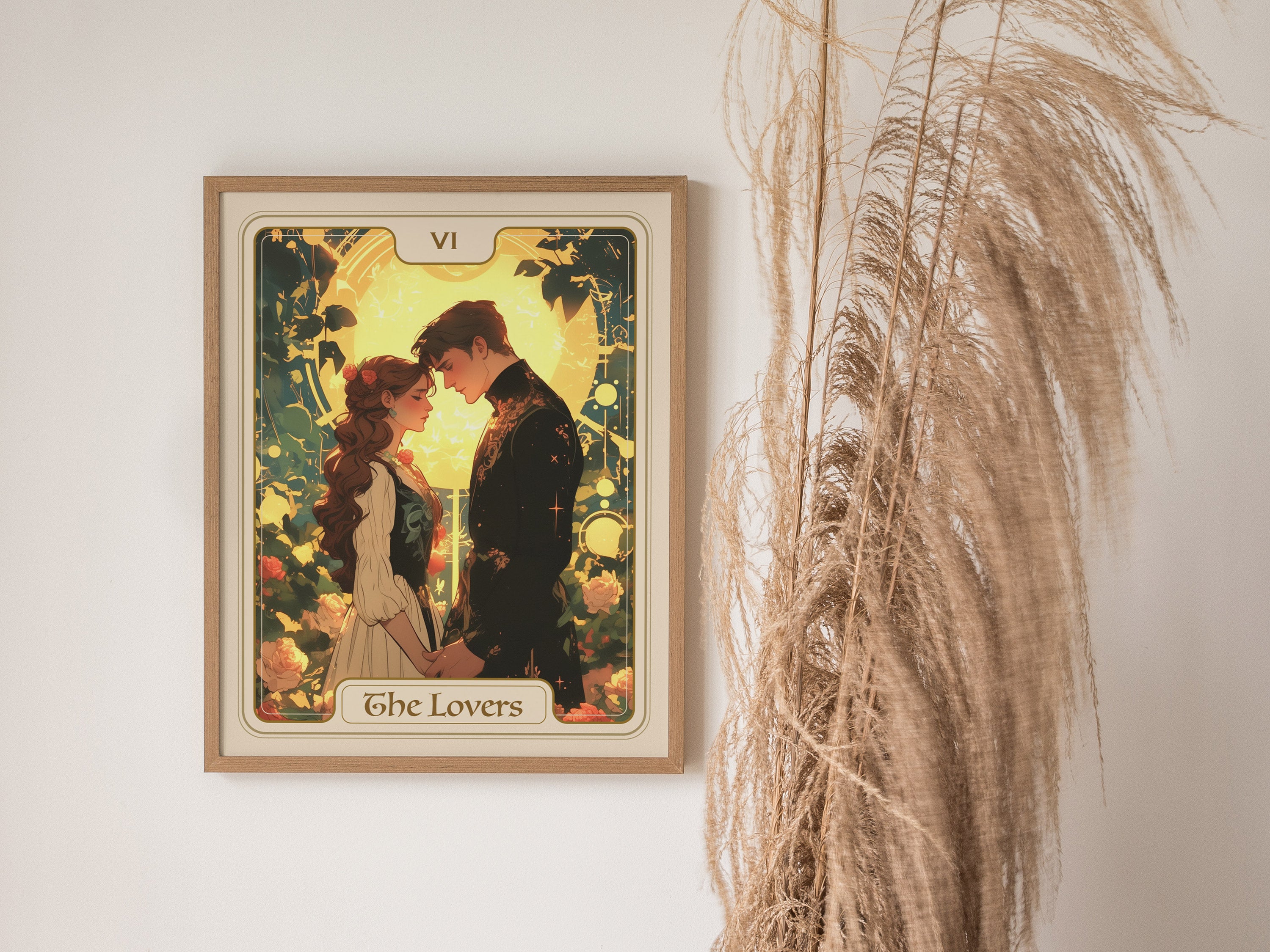 The Lovers Tarot Card Poster | Major Arcana Love Art Romantic Gift