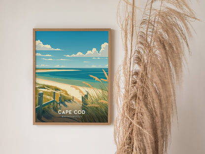 Cape Cod Massachusetts Poster | Coastal Beach House Wall Art | Framed or Unframed
