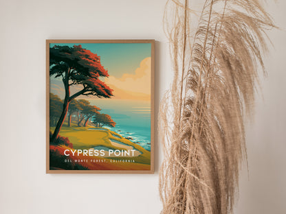 Cypress Point, Del Monte Forest, California Poster | Iconic Links Poster Golf Wall Art — styled in a modern interior