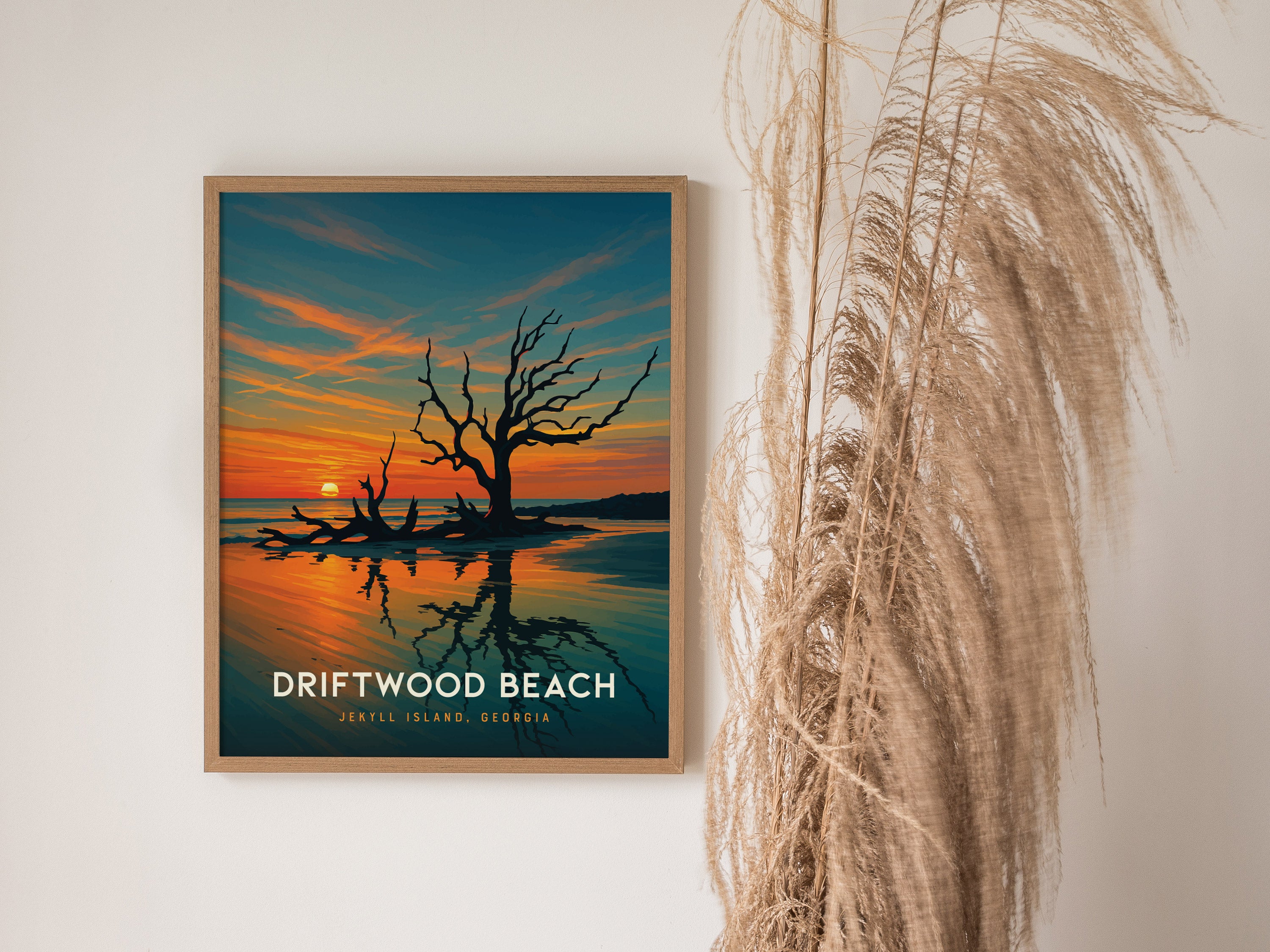 Driftwood Beach Poster | Jekyll Island Georgia Coastal Wall Art