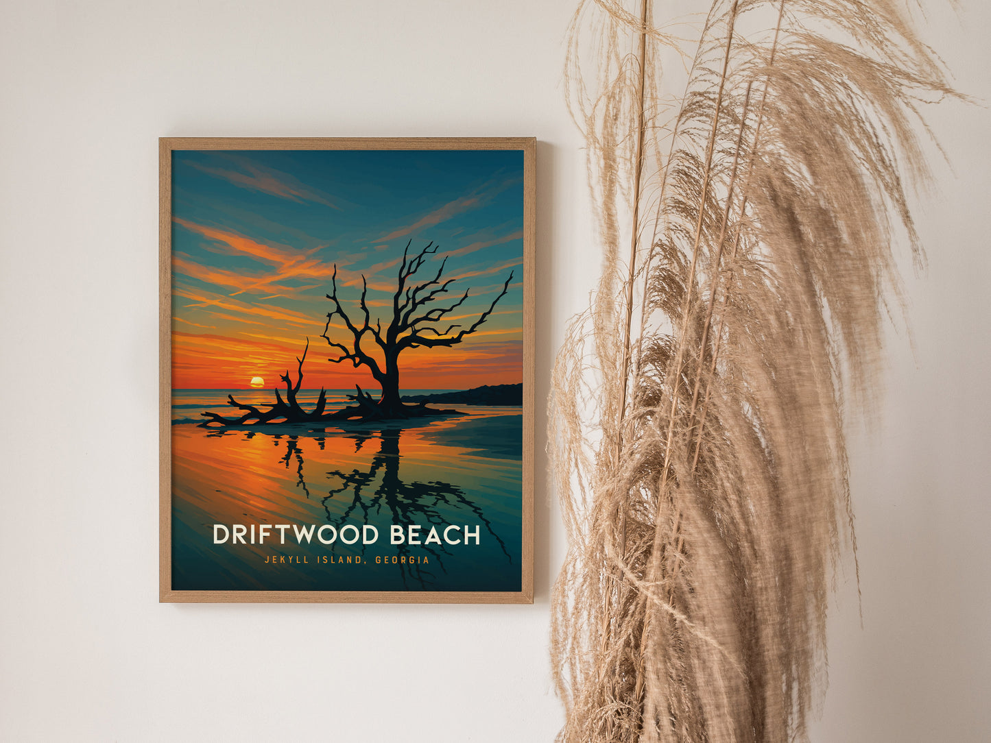Driftwood Beach Poster | Jekyll Island Georgia Coastal Wall Art | Framed or Unframed
