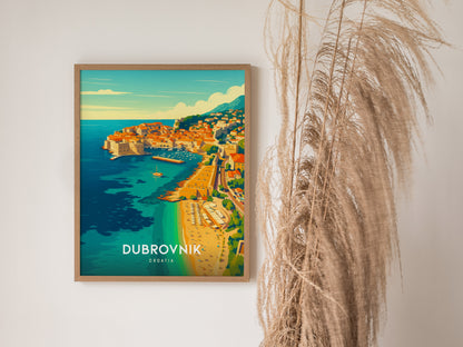 Dubrovnik Croatia Poster | Coastal Old Town Wall Art | Framed or Unframed