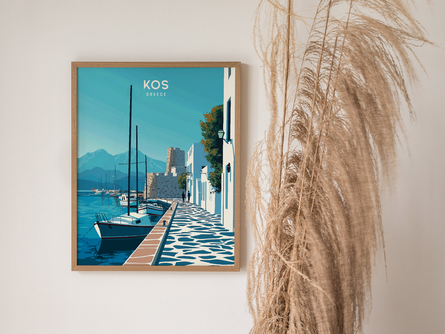 Kos Greece Poster | Aegean Island Harbor Wall Art