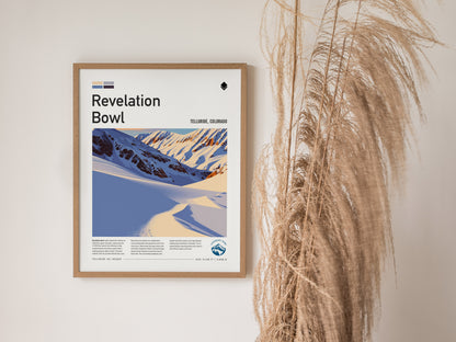 Revelation Bowl, Telluride Poster | Alpine Powder Run Mountain Wall Art — styled in a modern interior
