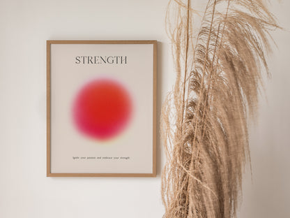 Strength Aura Poster | Motivational Wall Art Minimalist Wellness Gift