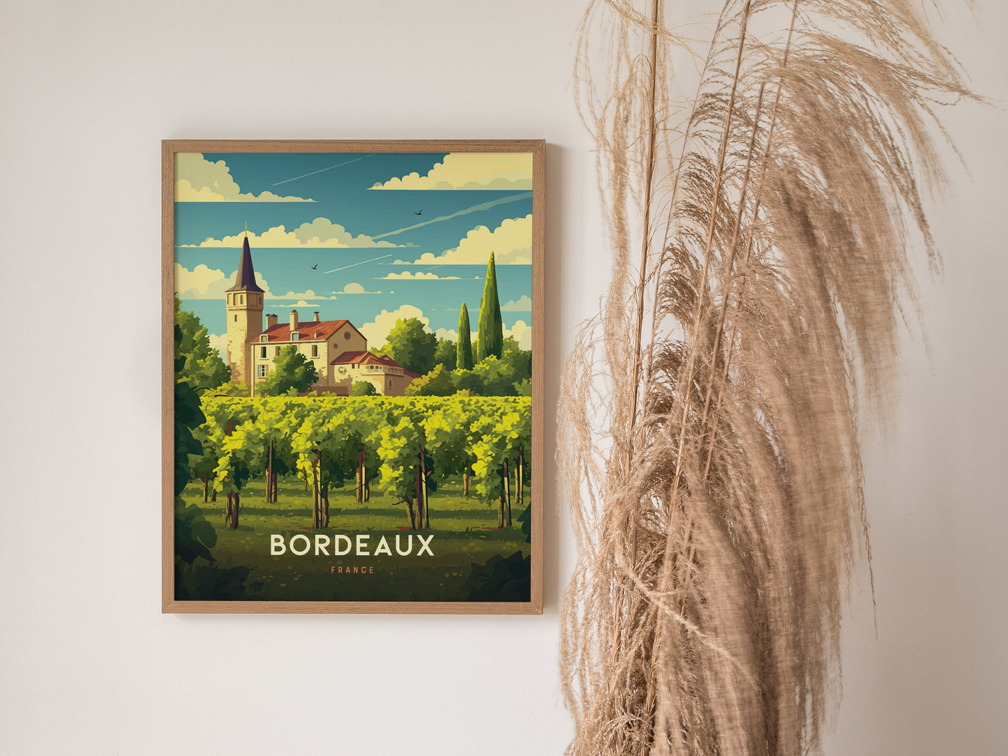 Bordeaux France Winery Travel Print | Wine Country Wall Art | Framed or Unframed