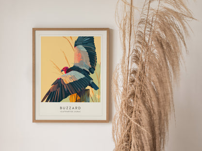 Buzzard, Cathartes aura Poster | Turkey Vulture Bird Wall Art — styled in a modern interior