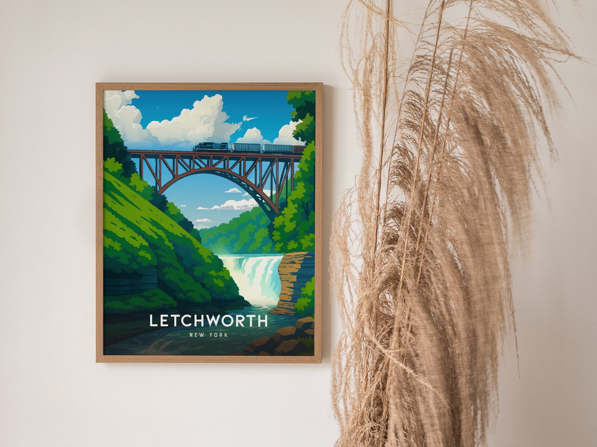 Letchworth State Park Poster | New York Travel Print Wall Art | Framed or Unframed