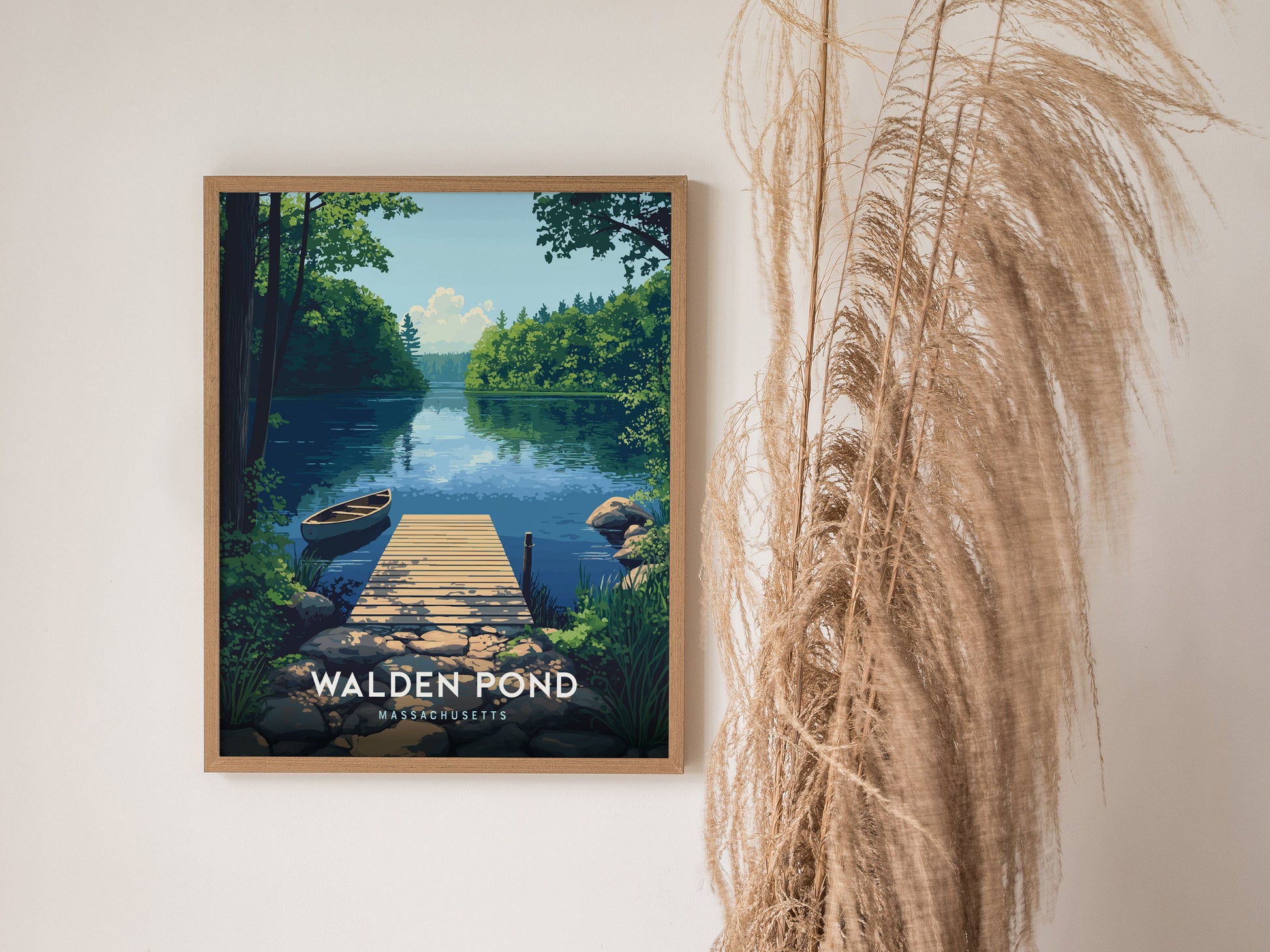Walden Pond Poster | Massachusetts Thoreau Nature Wall Art New England