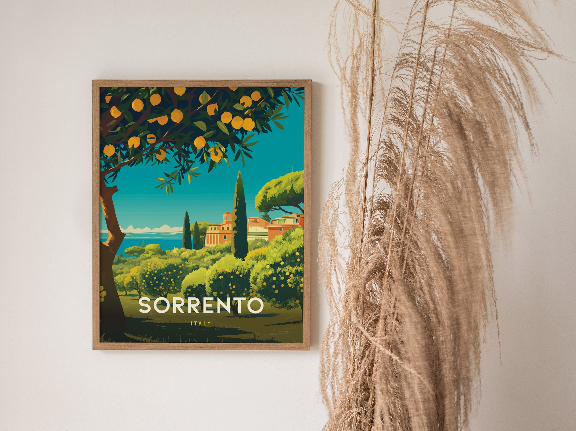Sorrento Italy Poster | Lemon Coast Art Amalfi Travel Print