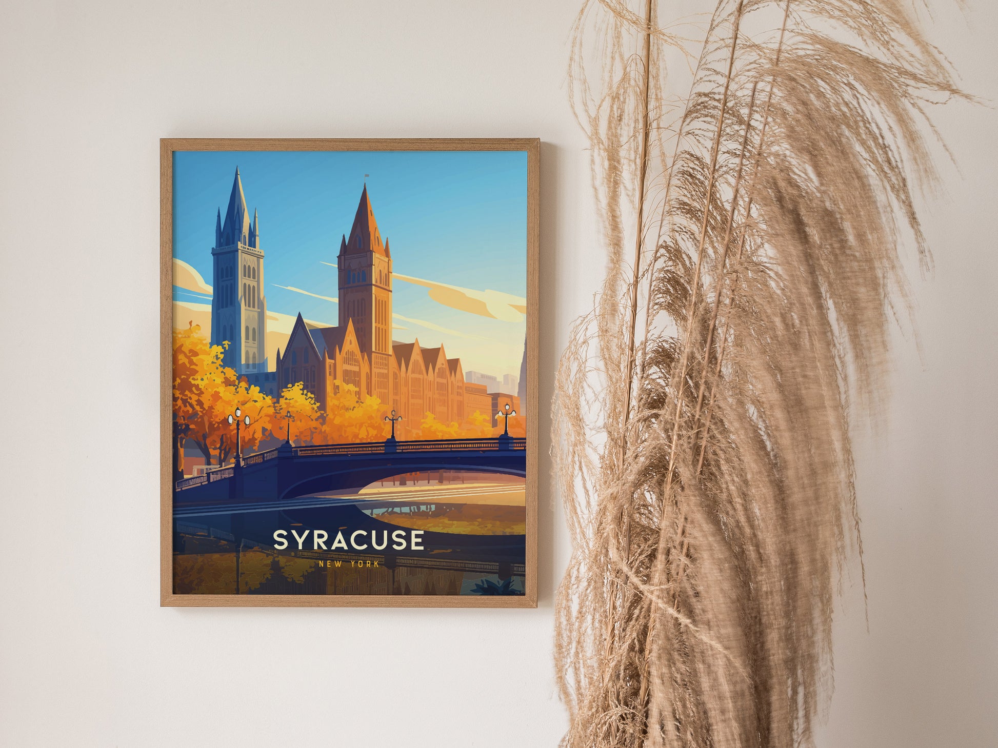 Syracuse Poster | New York Skyline Art | Central NY City Gift Decor