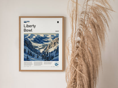 Liberty Bowl, Big Sky Poster | Alpine Print Ski Lodge Decor Wall Art — styled in a modern interior