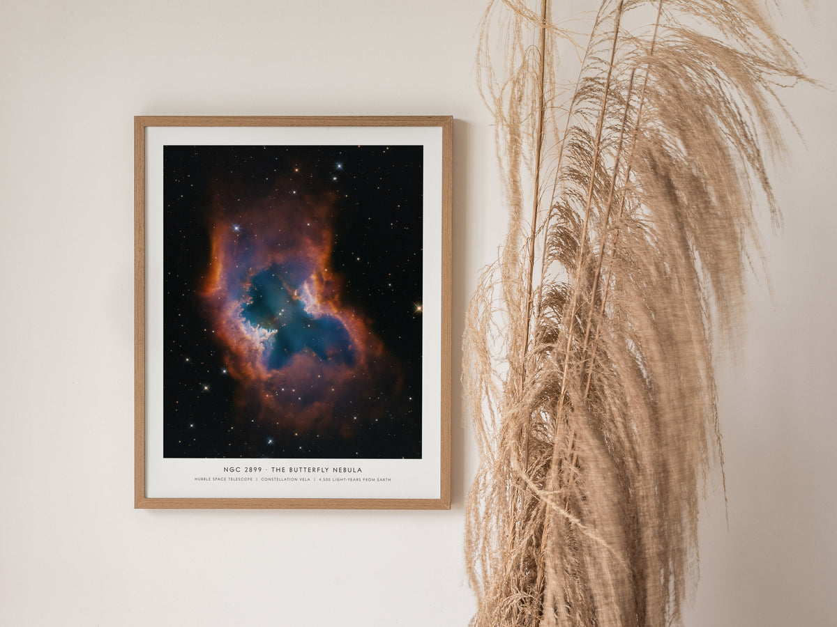 Ngc 2899 · the Butterfly Nebula Poster | Hubble Space Telescope NASA Wall Art Space Photography — styled in a modern interior