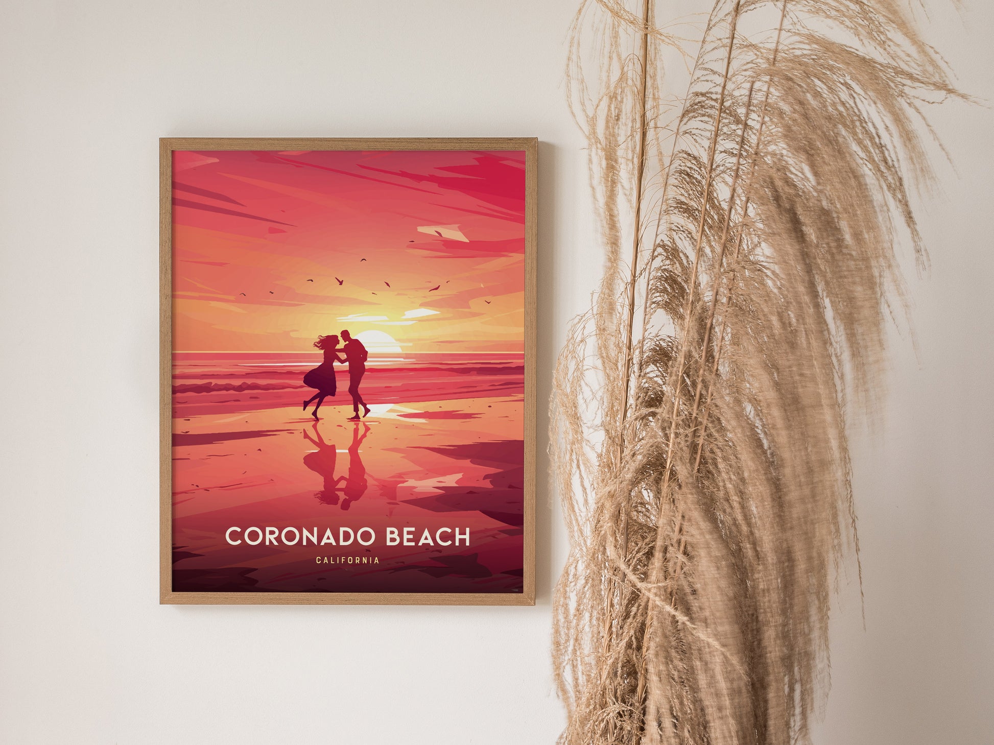 Coronado Beach Poster | San Diego California Coastal Wall Art | Framed or Unframed