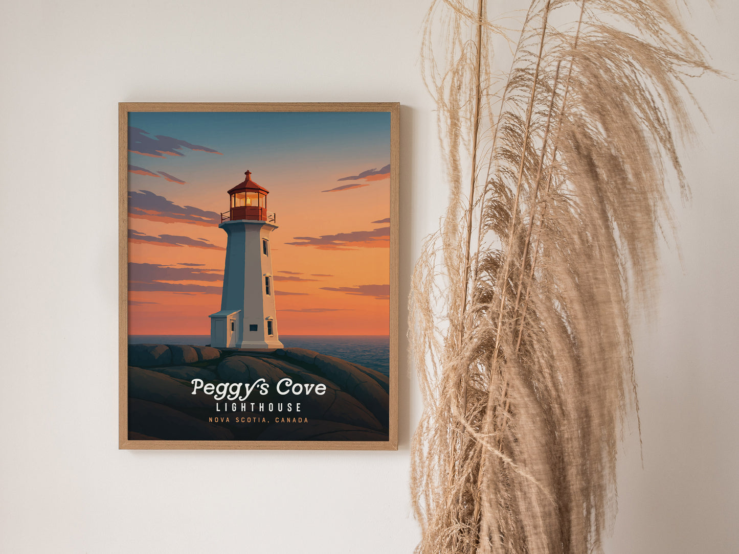 Peggy's Cove Lighthouse Poster | Nova Scotia Coastal Wall Art