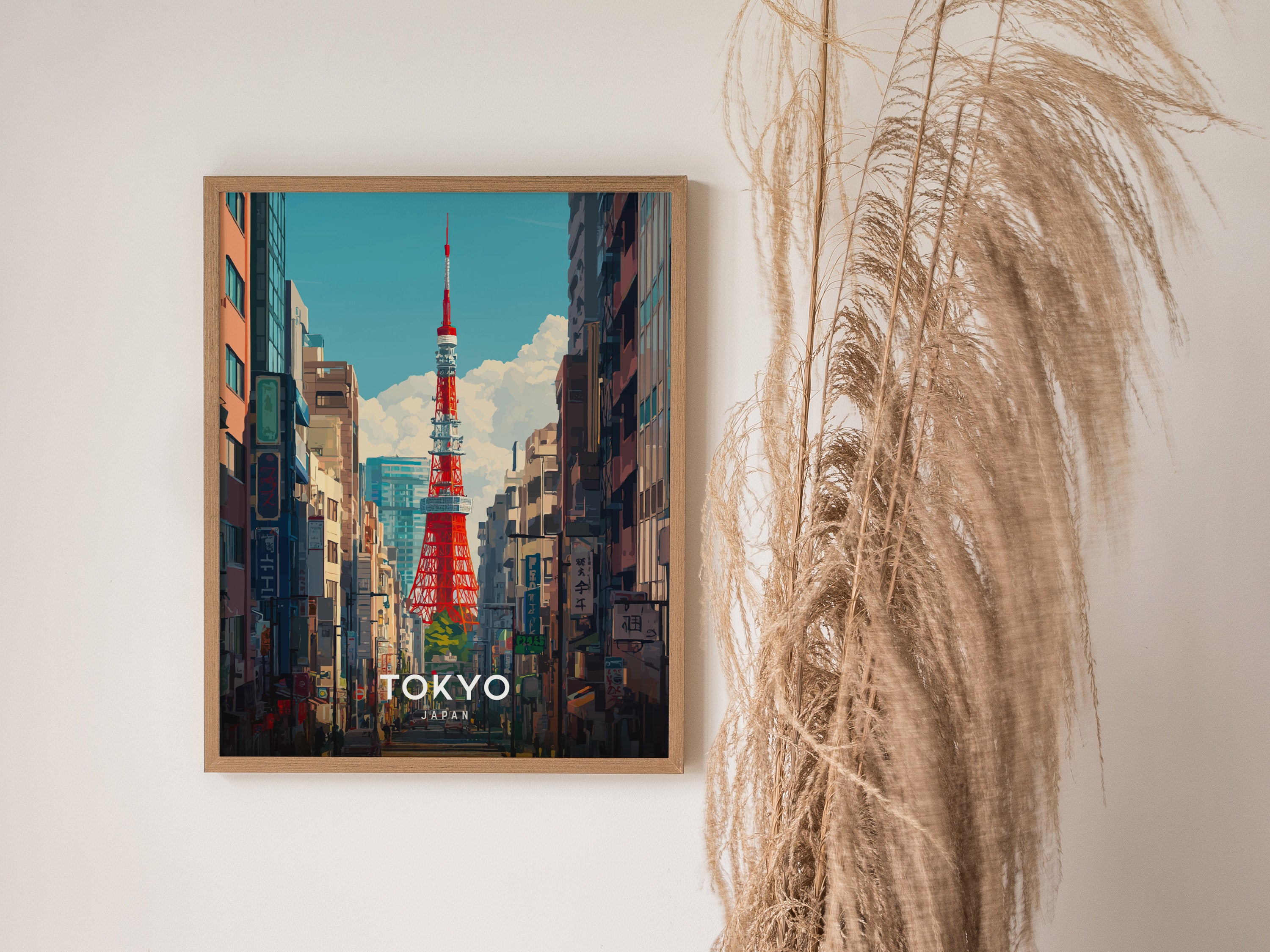 Tokyo Cityscape Poster | Bold Japan Skyline Wall Art Print | Swell