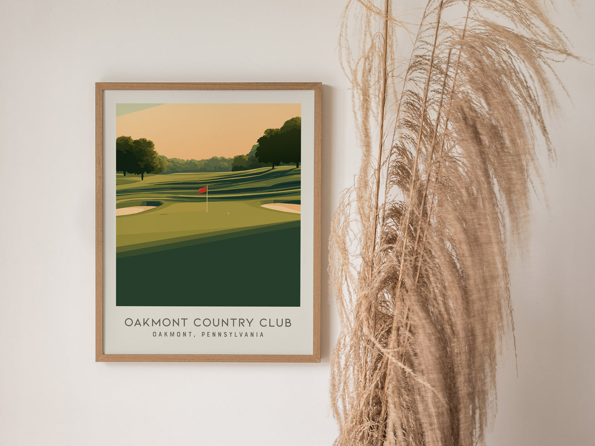 Oakmont Country Club Matte Border Poster | Oakmont, Pennsylvania Golf Course Print Wall Art — styled in a modern interior