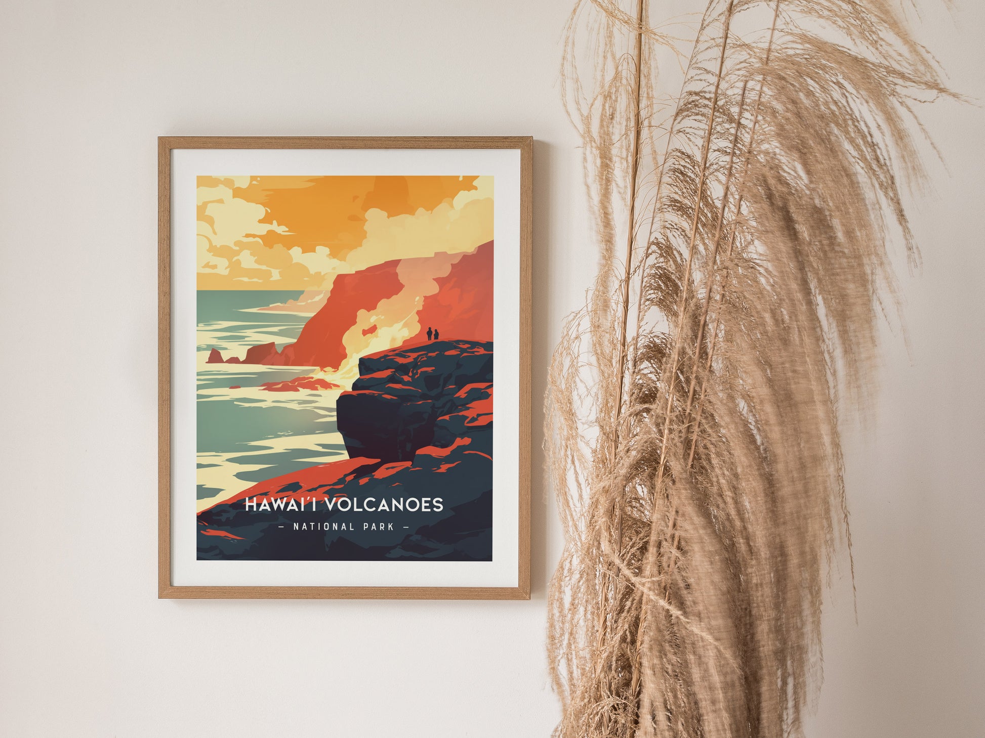Hawaii Volcanoes Minimalist Poster | National Park Modern Wall Art