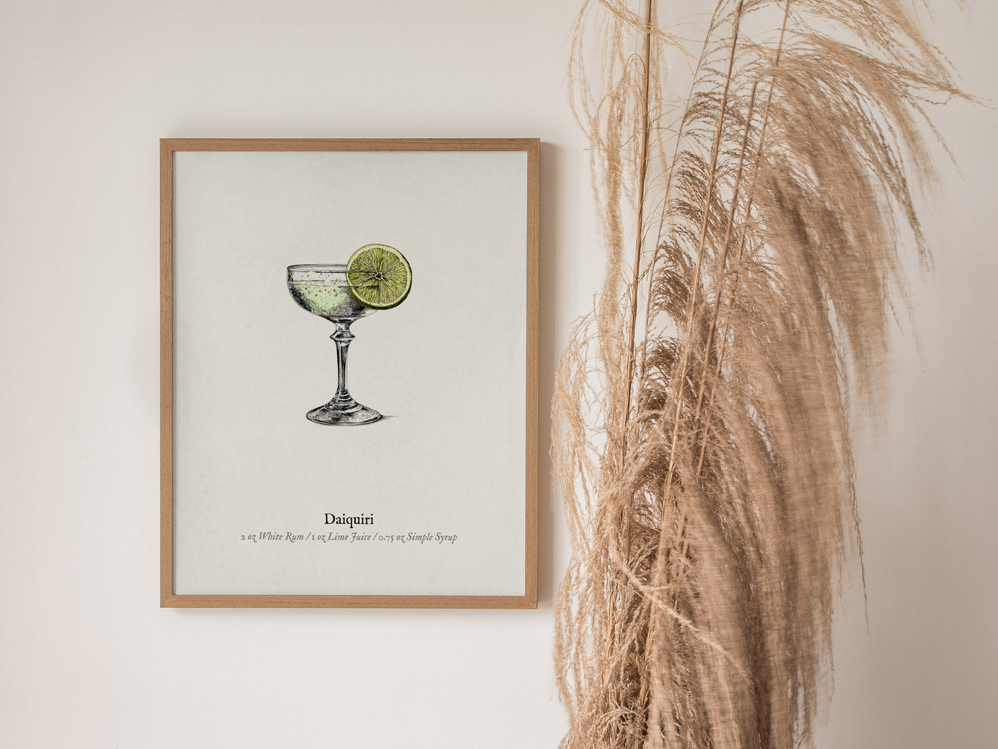 Daiquiri Poster | Vintage Cocktail Scientific Illustration Wall Art — styled in a modern interior