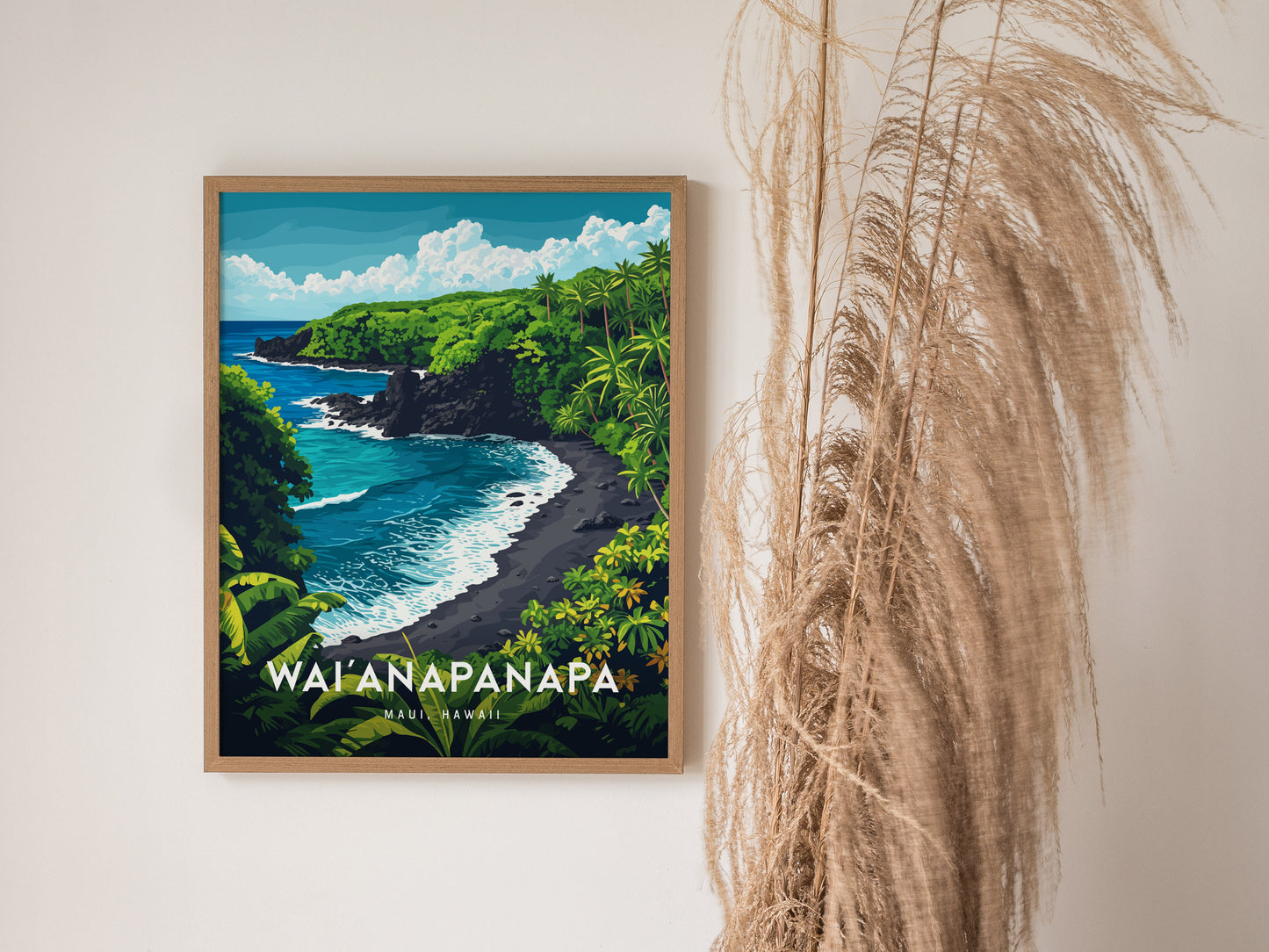 Waianapanapa Poster | Maui Black Sand Beach Art Road to Hana Hawaii