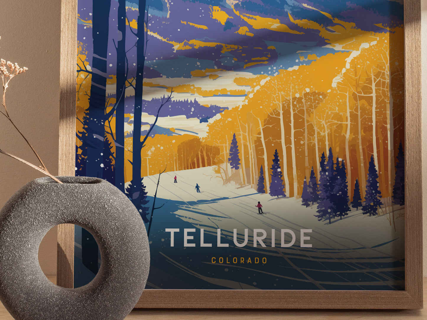 Telluride Poster | Colorado Ski Resort Vintage Rocky Mountain Art Gift