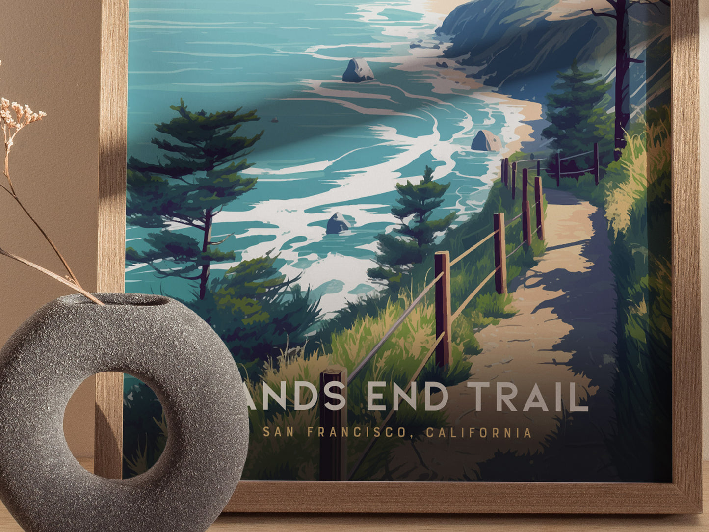 Lands End Trail Poster | San Francisco Coastal Hike Wall Art