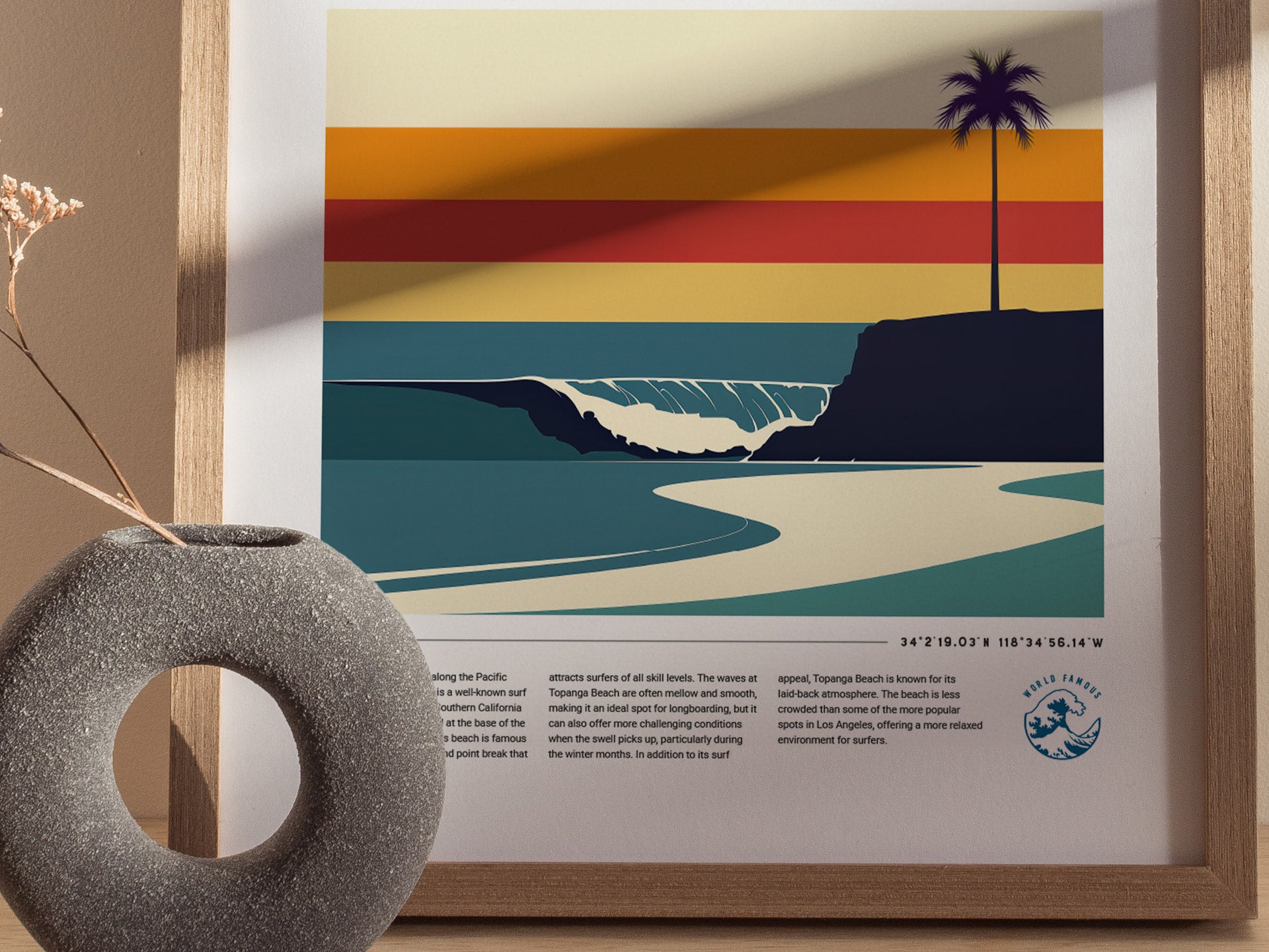 Topanga Beach Poster | Malibu Surf Spot Wall Art Print