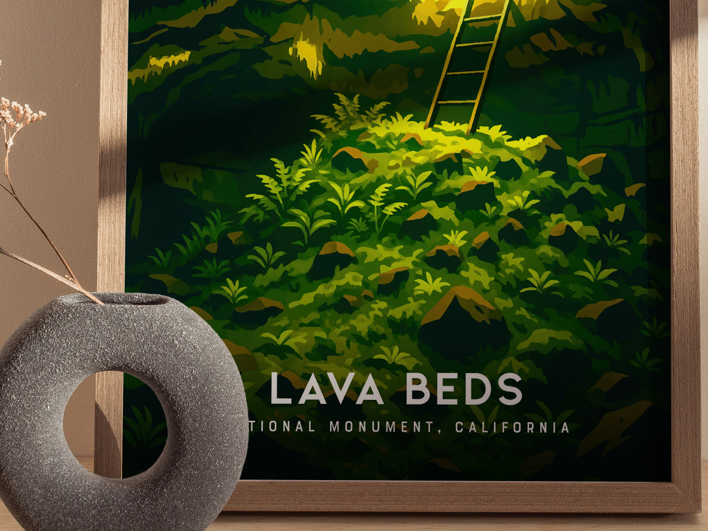 Lava Beds National Monument Poster | California Lava Tube Cave Wall Art