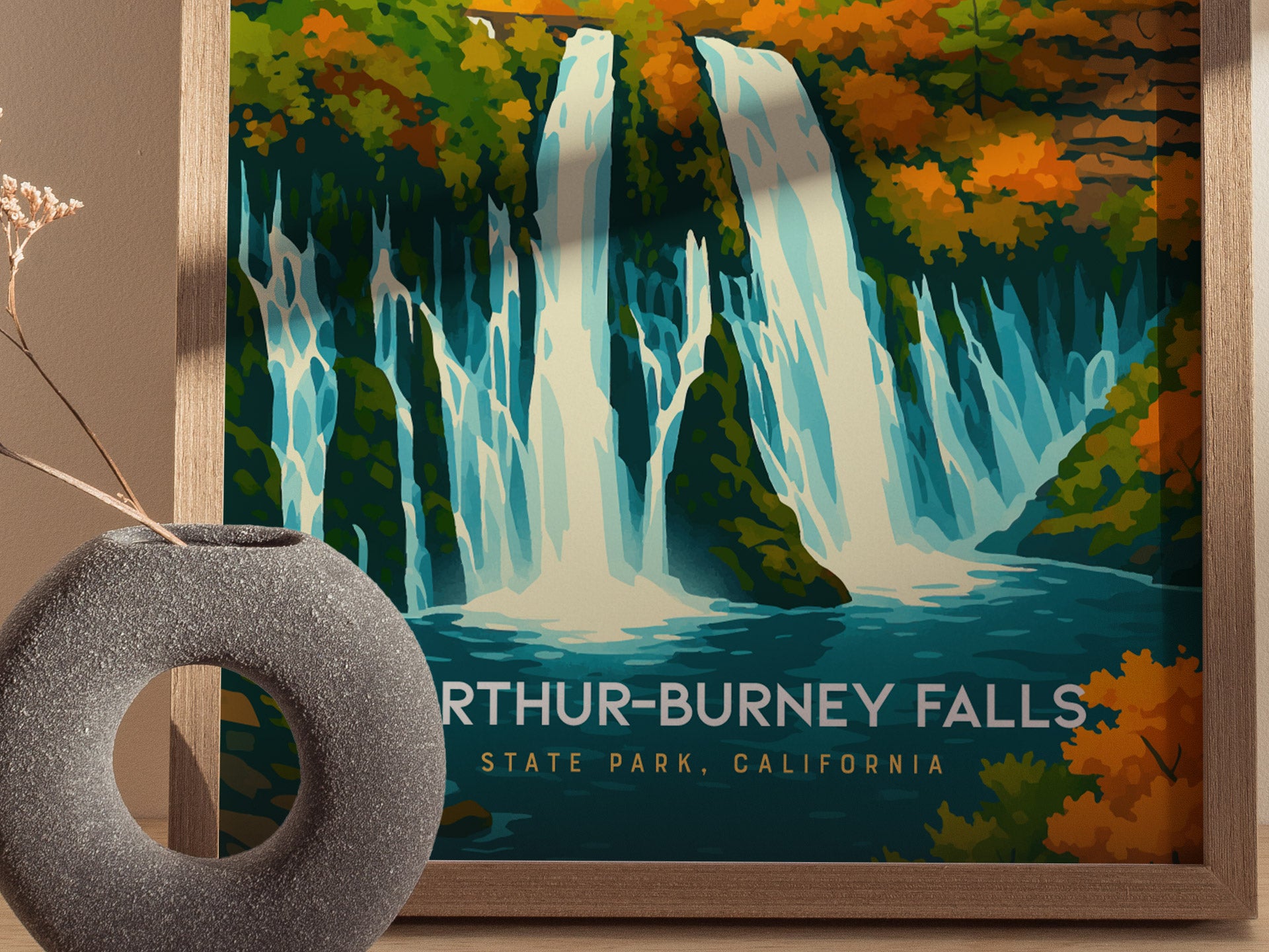 McArthur-Burney Falls Poster | California Waterfall Wall Art