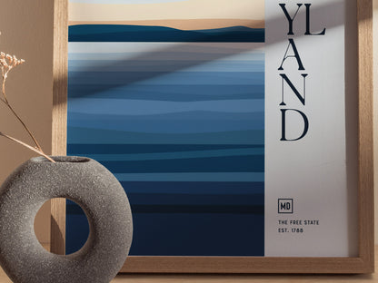 Maryland Poster | The Free State Minimalist Wall Art