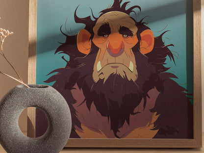 Troll Poster | Fantasy Creature Art | D&D RPG Norse Folklore Game Room Print