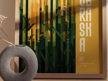 Nebraska Cornhusker State Poster | State Wall Art Print
