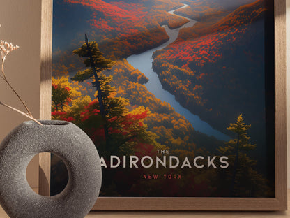 Adirondacks Mountains New York Poster | Scenic NY Nature Wall Art | Framed or Unframed