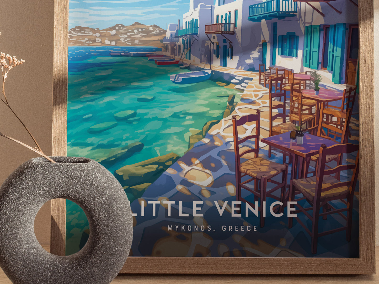 Little Venice Mykonos Poster | Greek Island Wall Art