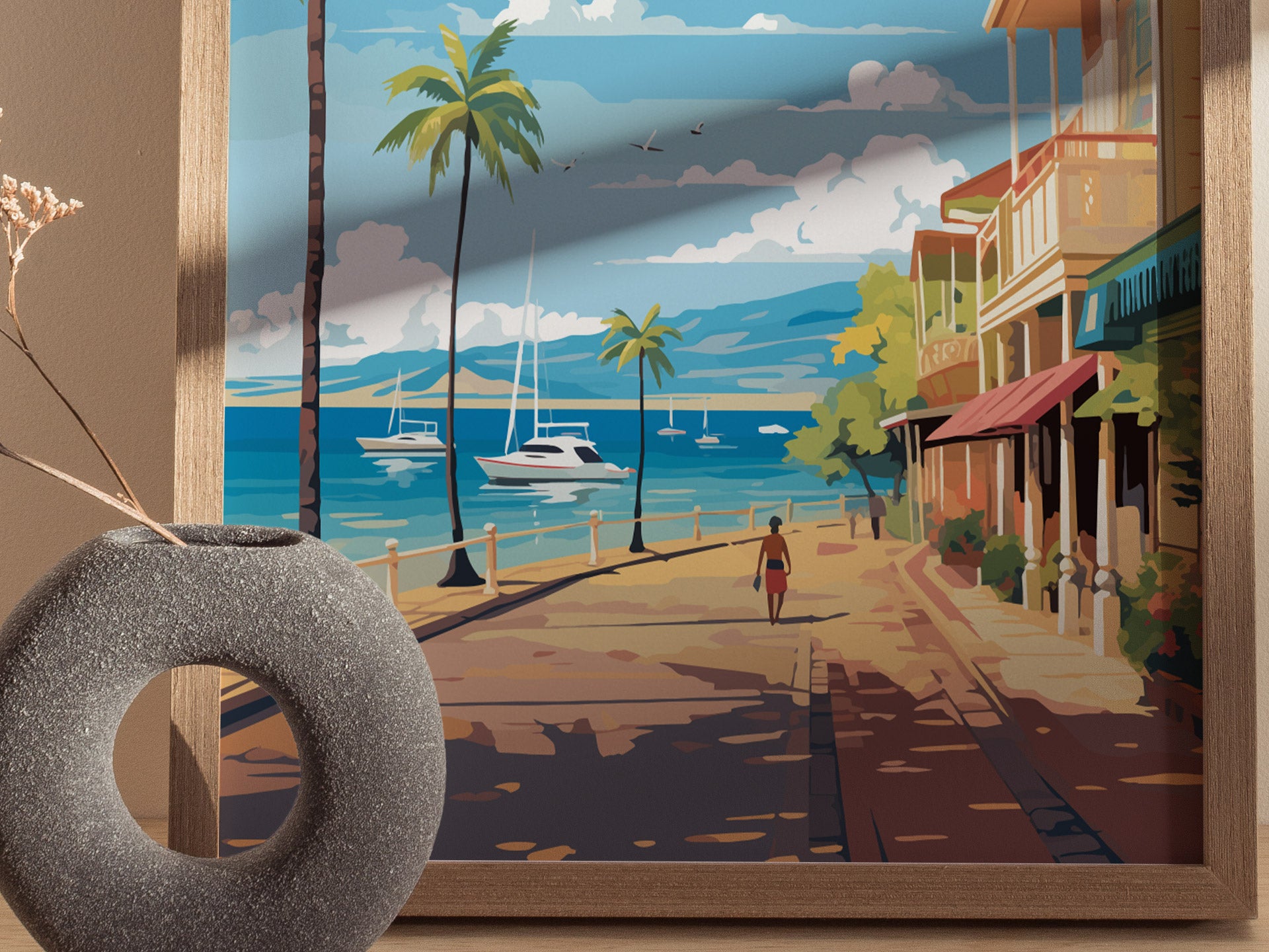 Front Street Lahaina Poster | Maui Hawaii Wall Art | Framed or Unframed