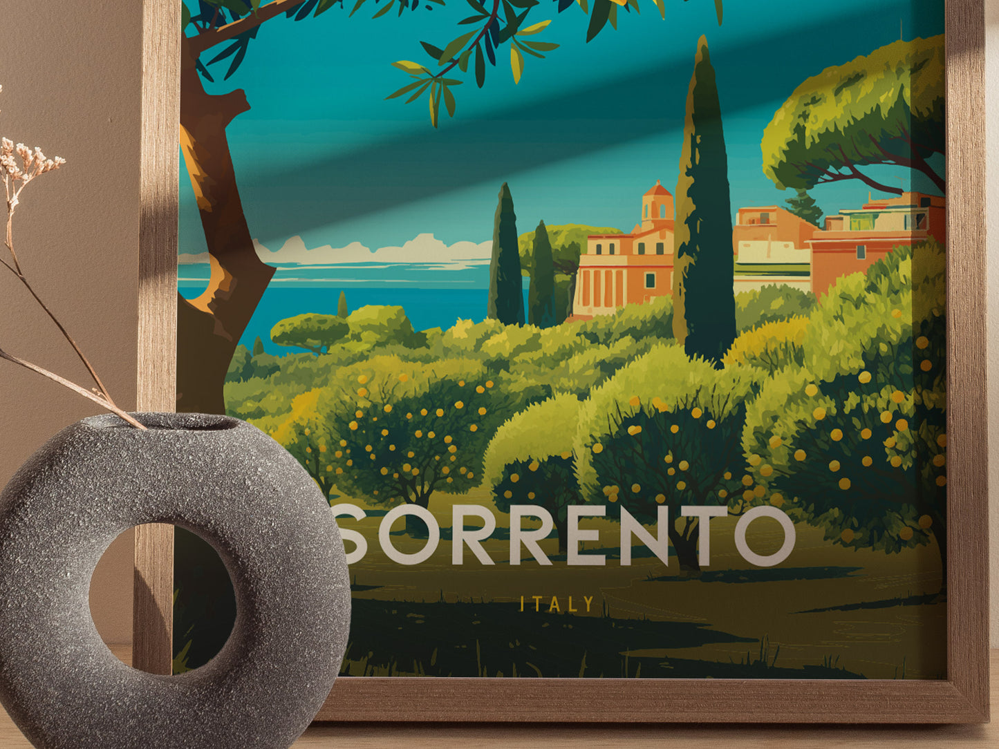 Sorrento Italy Poster | Lemon Coast Art Amalfi Travel Print