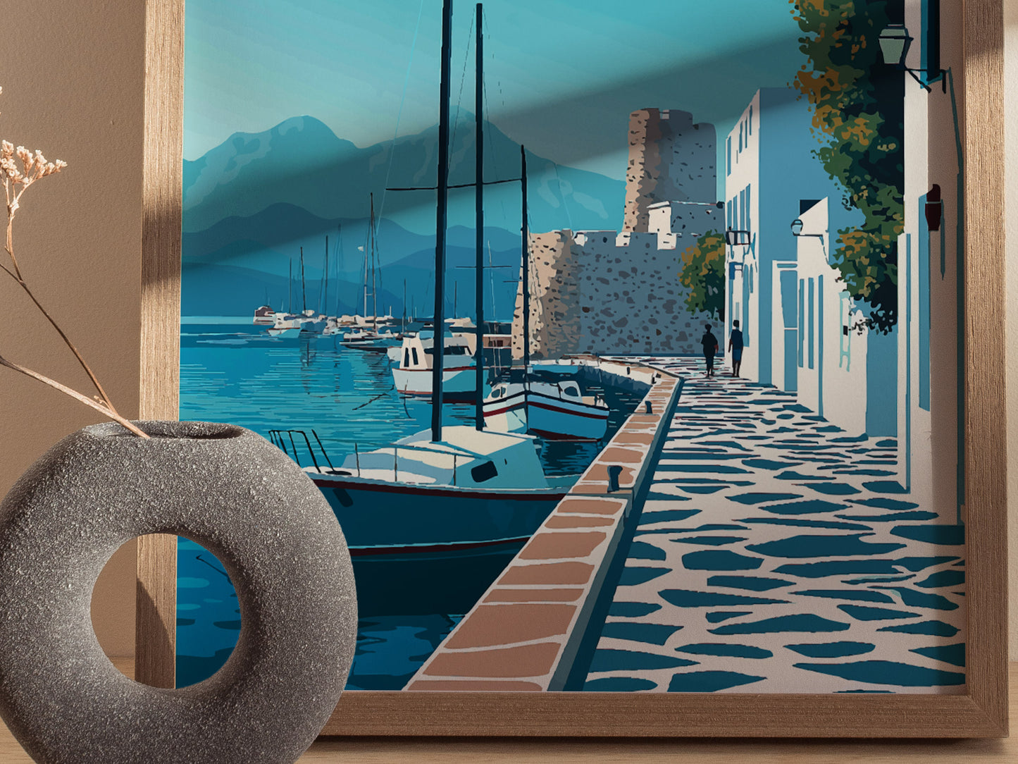 Kos Greece Poster | Aegean Island Harbor Wall Art