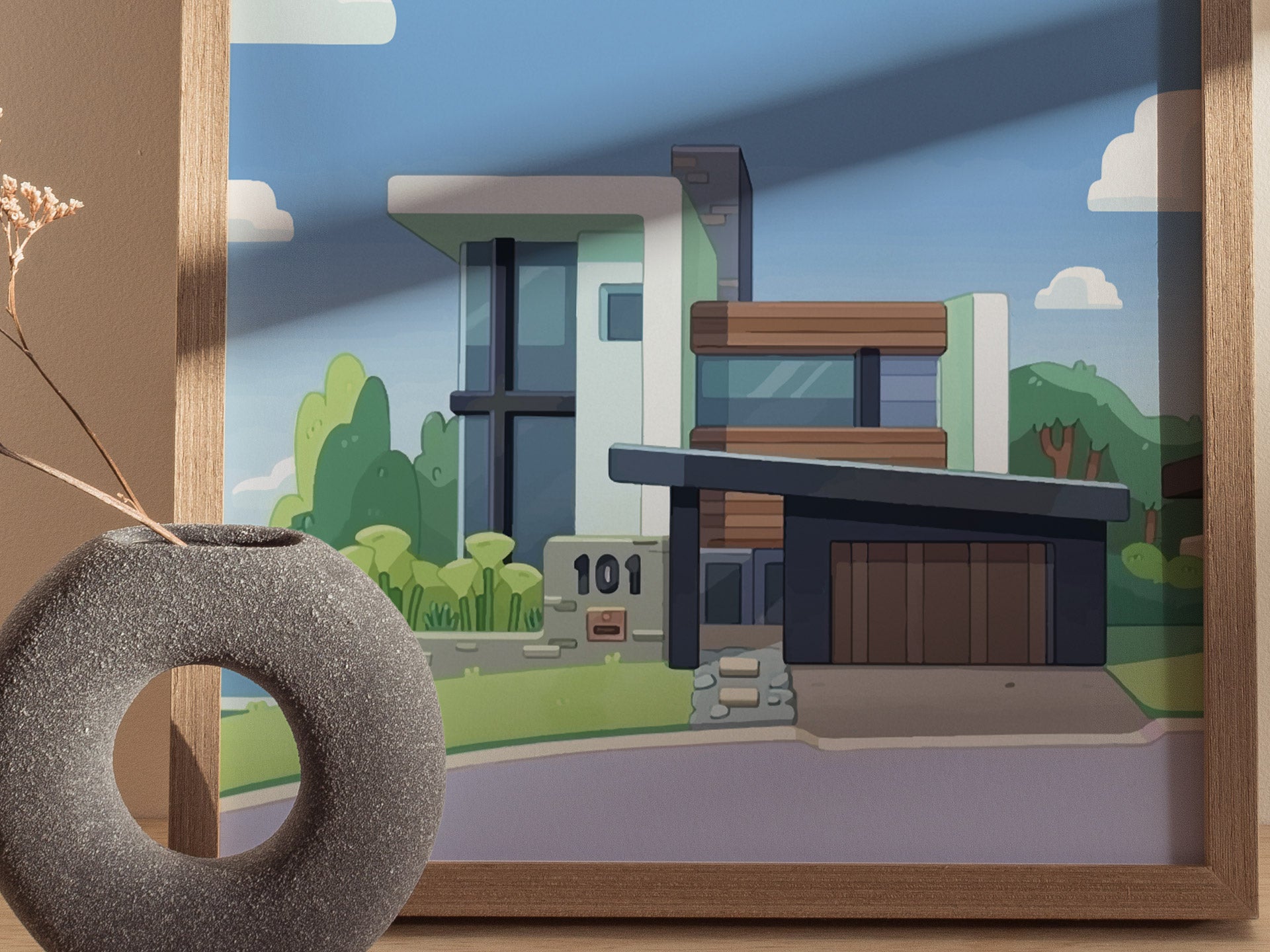 Bluey Chloe's House Poster | Kids Room Decor Wall Art | Framed or Unframed