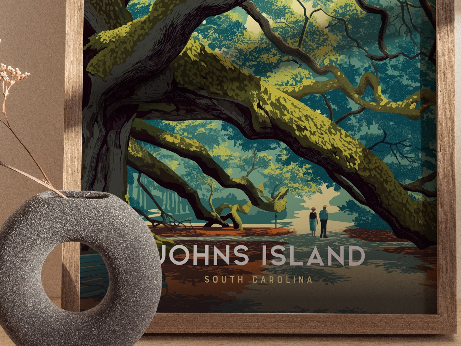 Johns Island Angel Oak Tree Poster | South Carolina Southern Wall Art